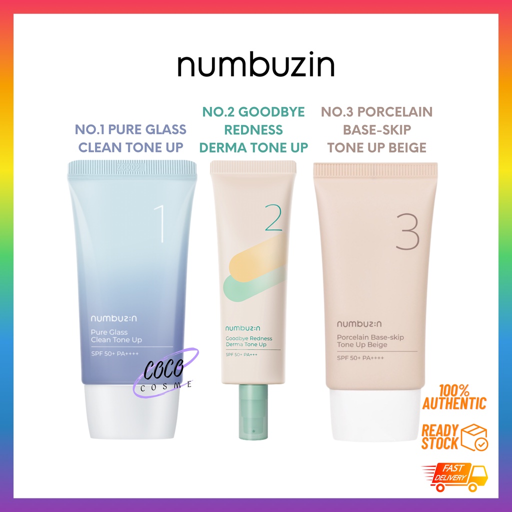 NUMBUZIN No.1 Pure Glass Clean Tone Up No.2 Goodbye Redness Derma